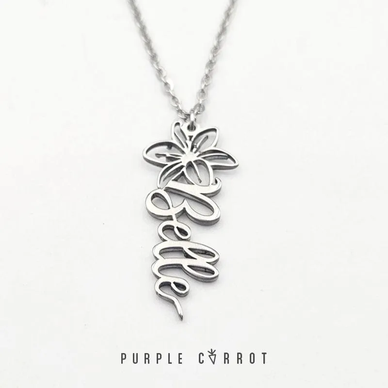 Flower Name Necklace