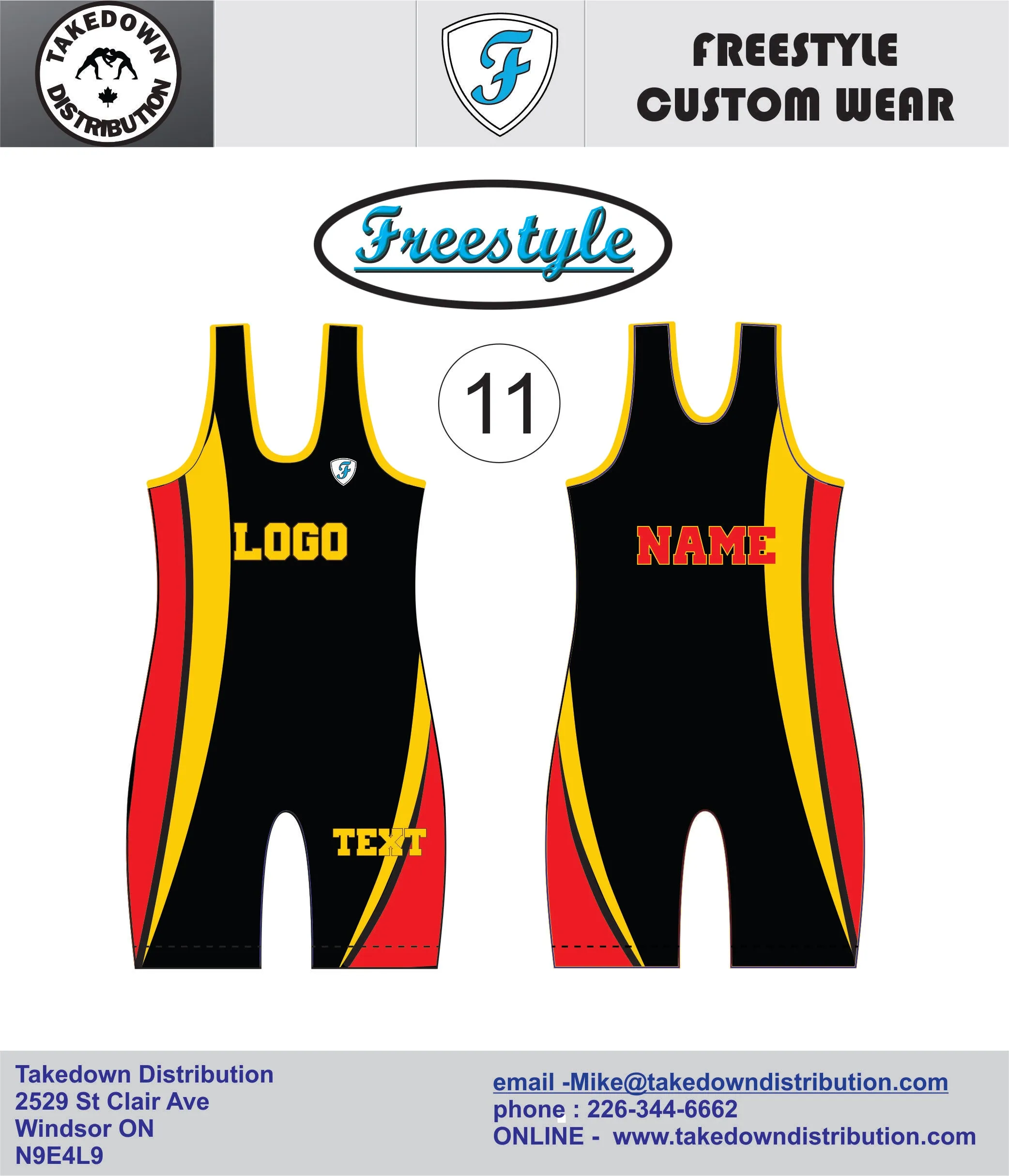 Freestyle Custom Sublimated Wrestling Singlets