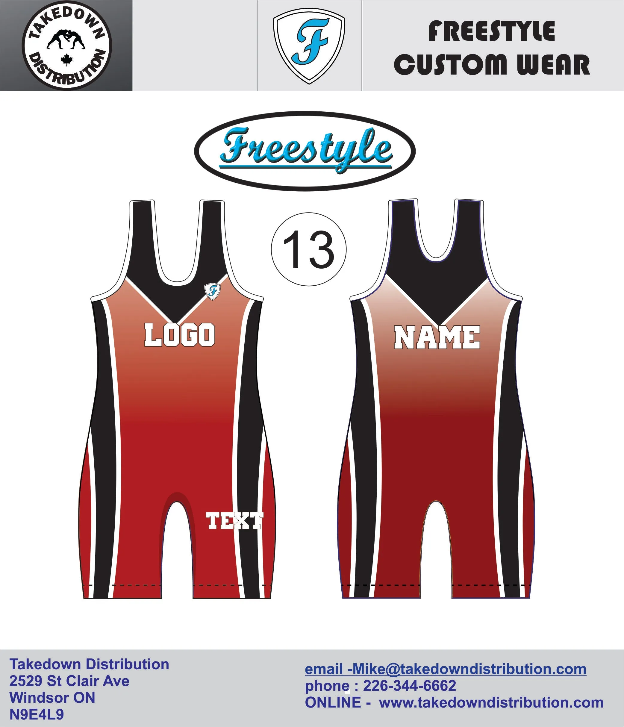 Freestyle Custom Sublimated Wrestling Singlets