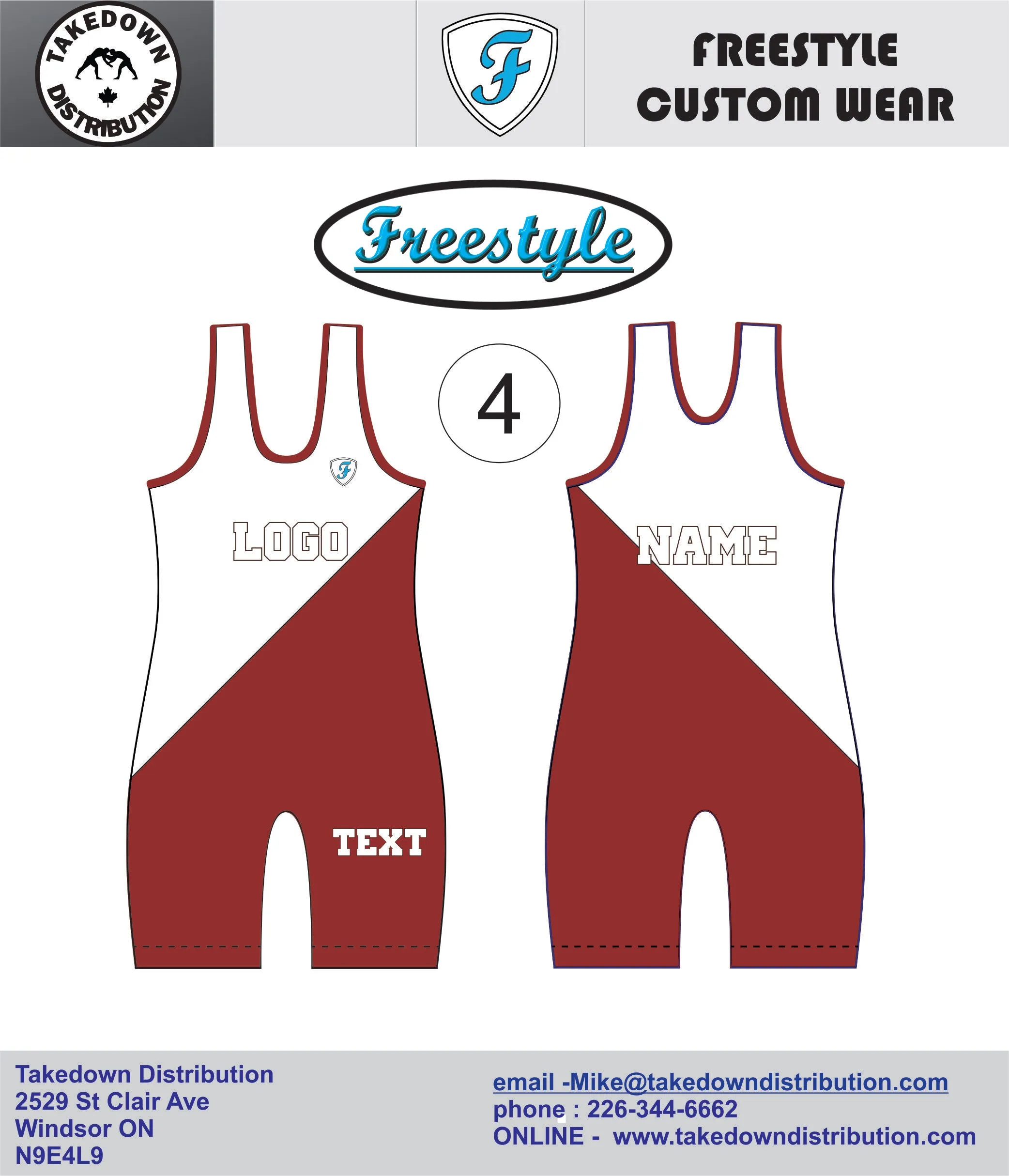 Freestyle Custom Sublimated Wrestling Singlets