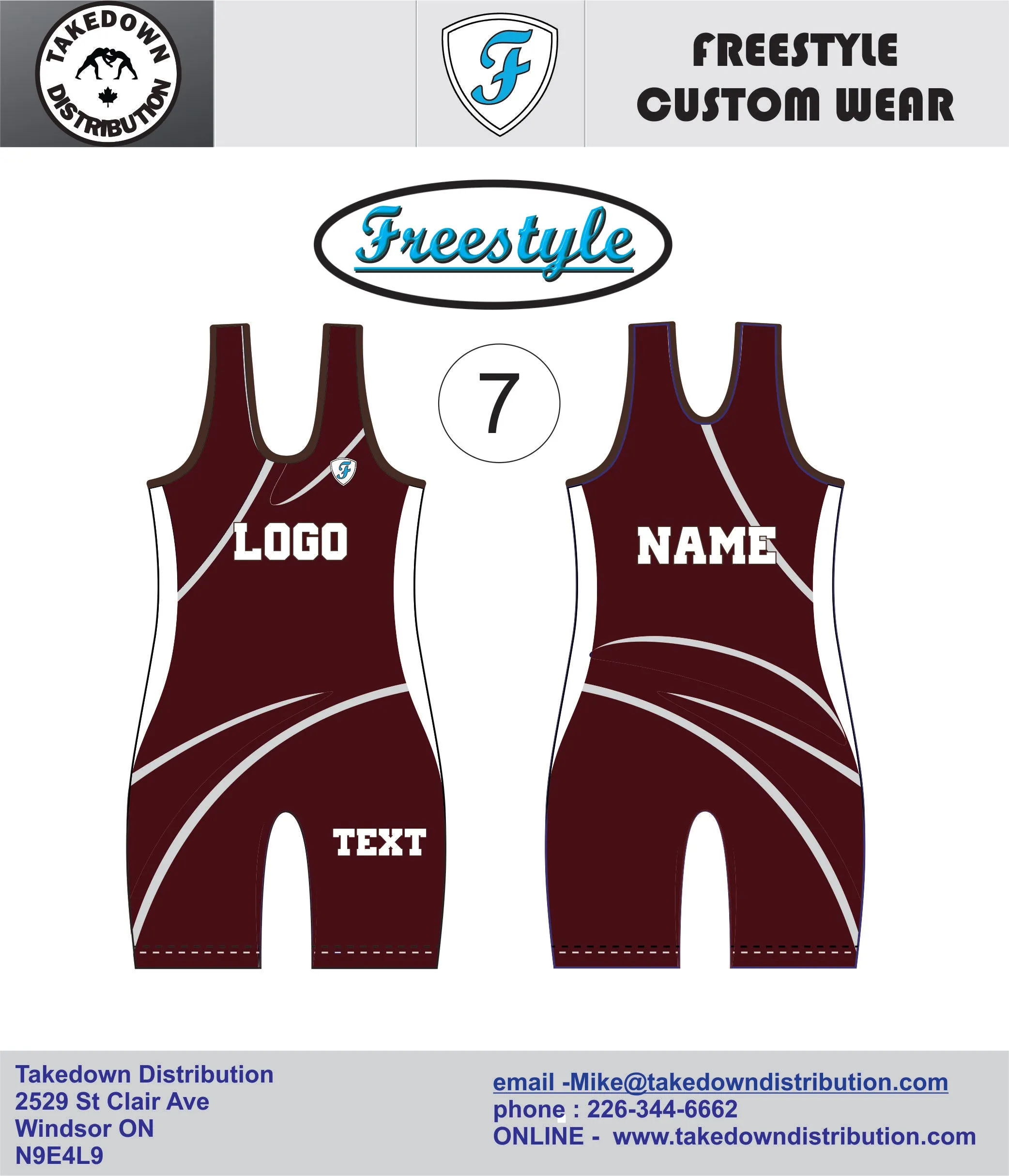 Freestyle Custom Sublimated Wrestling Singlets