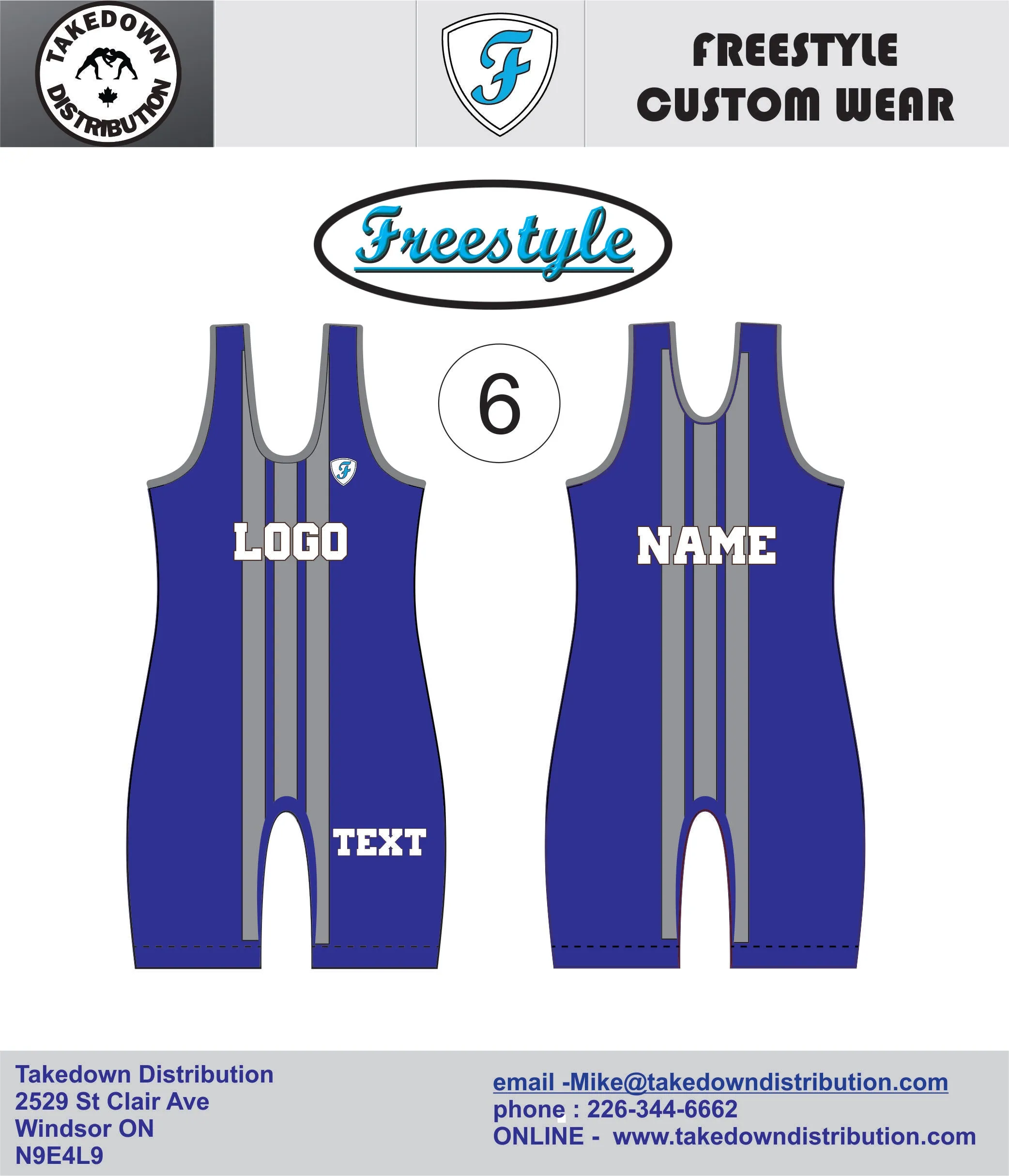 Freestyle Custom Sublimated Wrestling Singlets