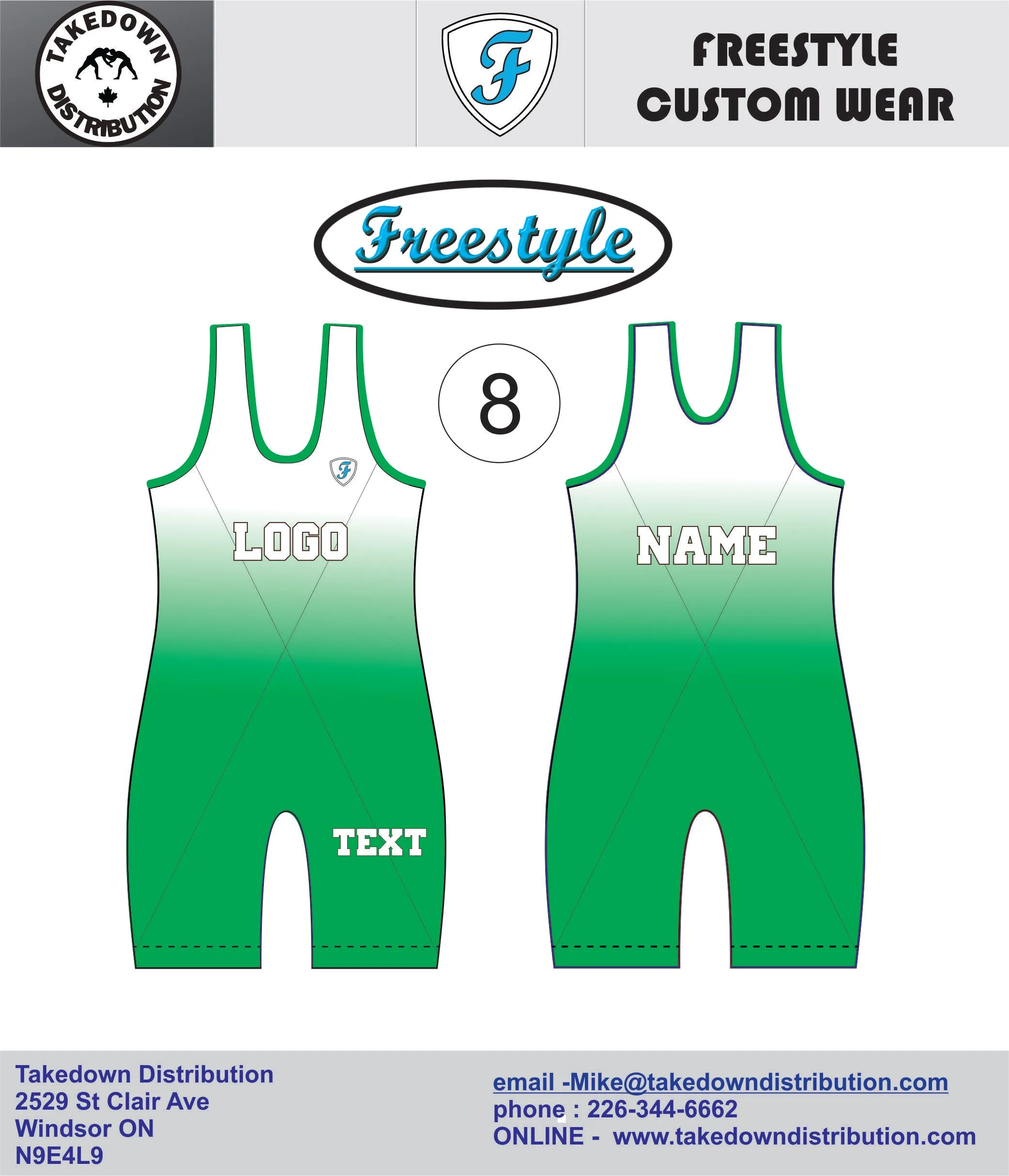 Freestyle Custom Sublimated Wrestling Singlets