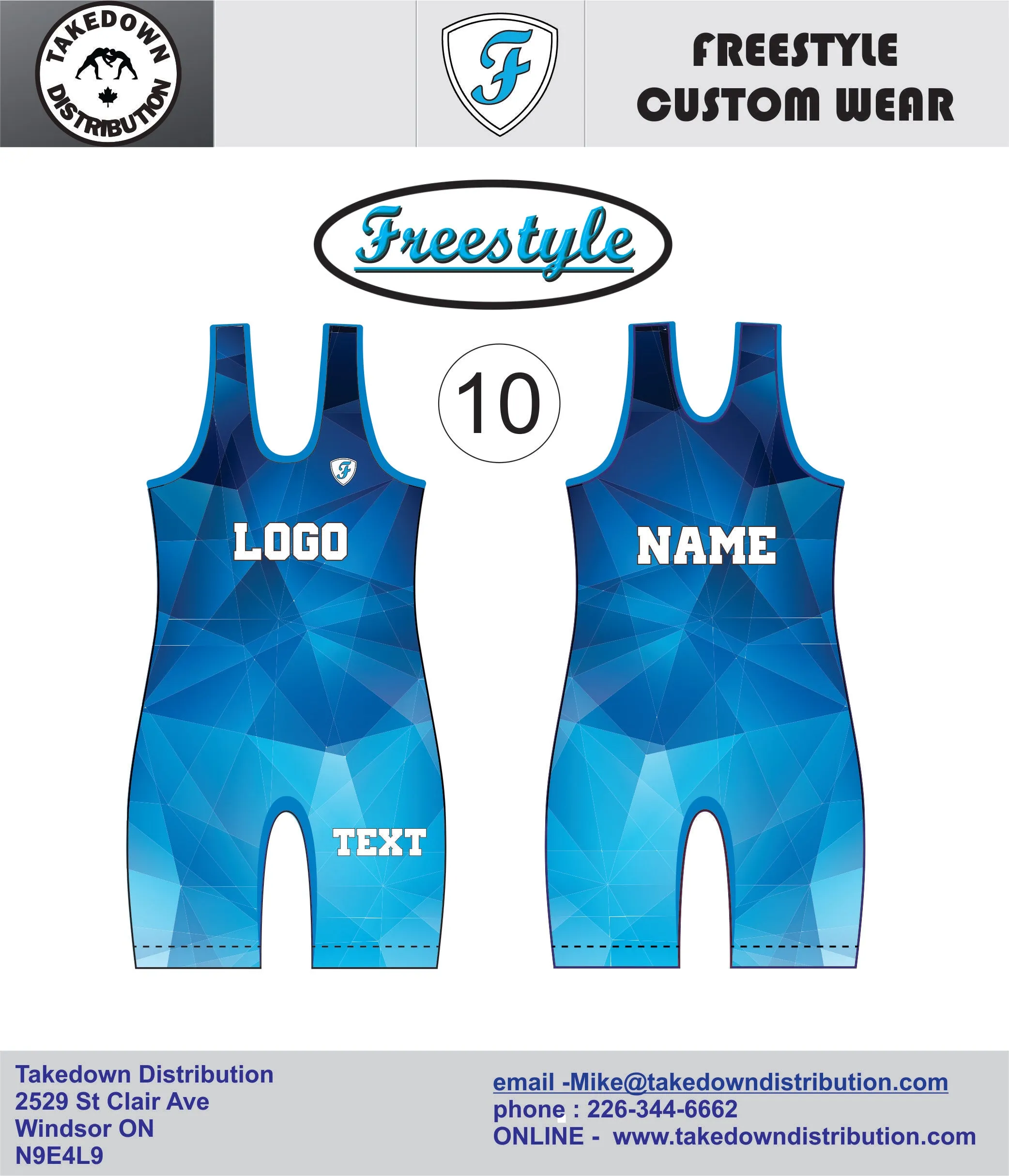 Freestyle Custom Sublimated Wrestling Singlets
