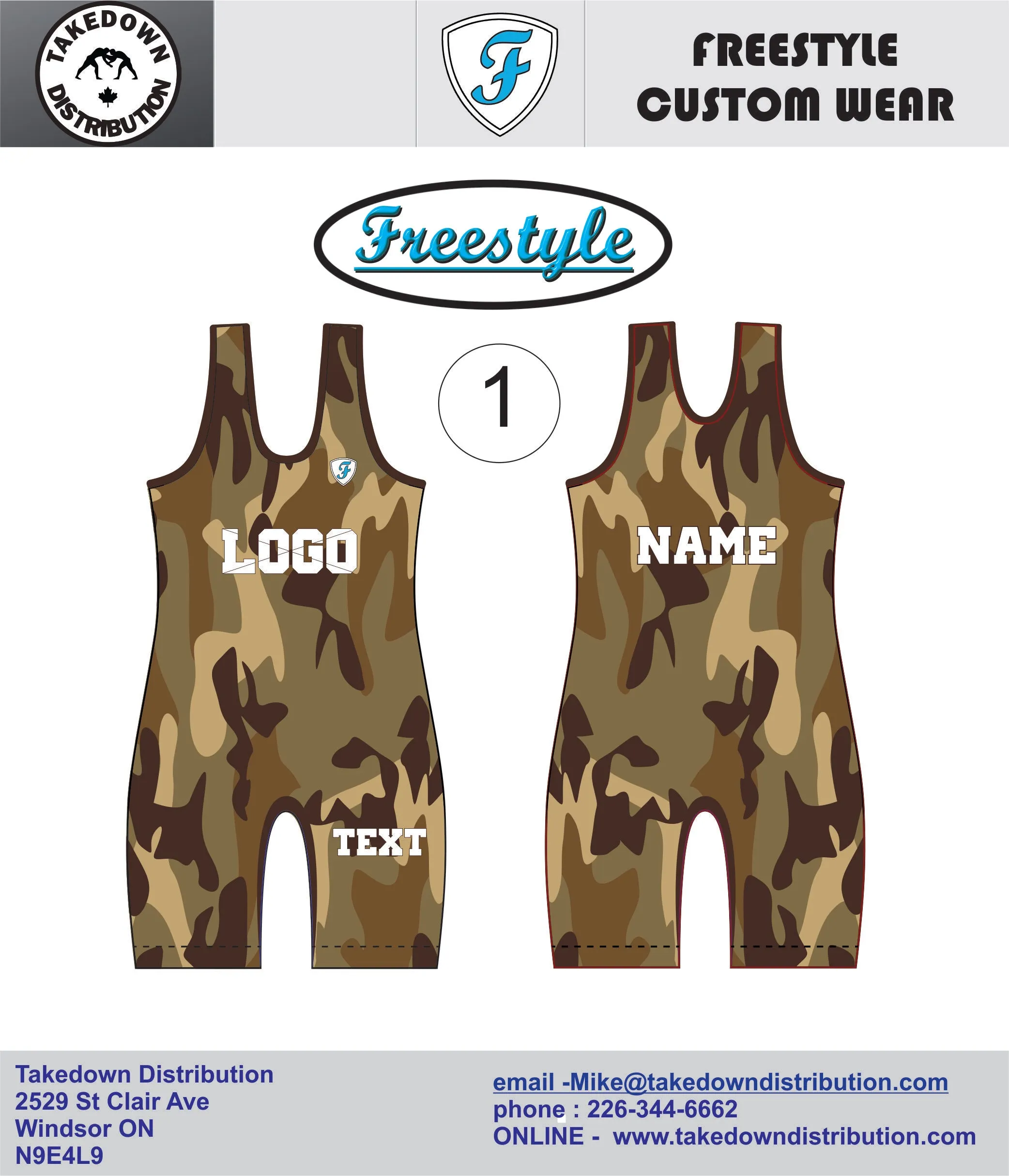 Freestyle Custom Sublimated Wrestling Singlets