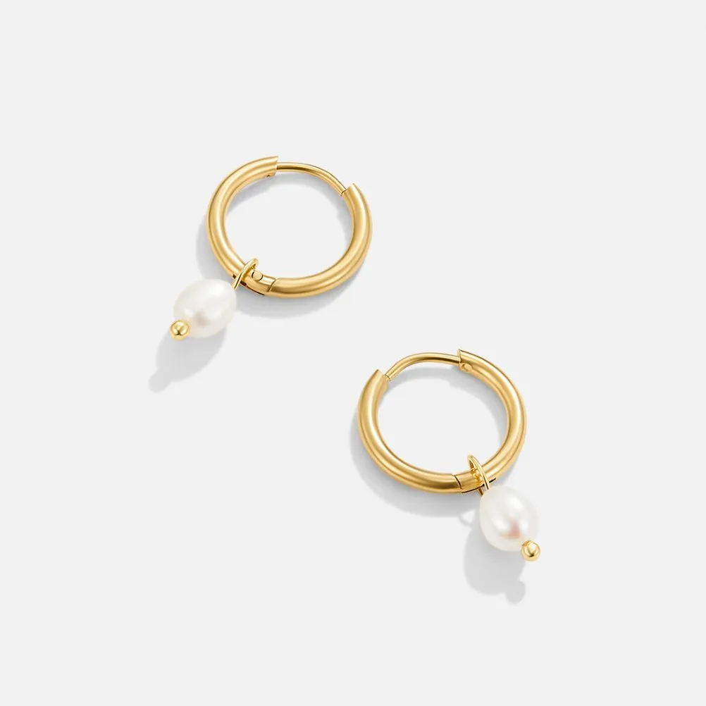 Freshwater Pearl Bella Hoop Earrings