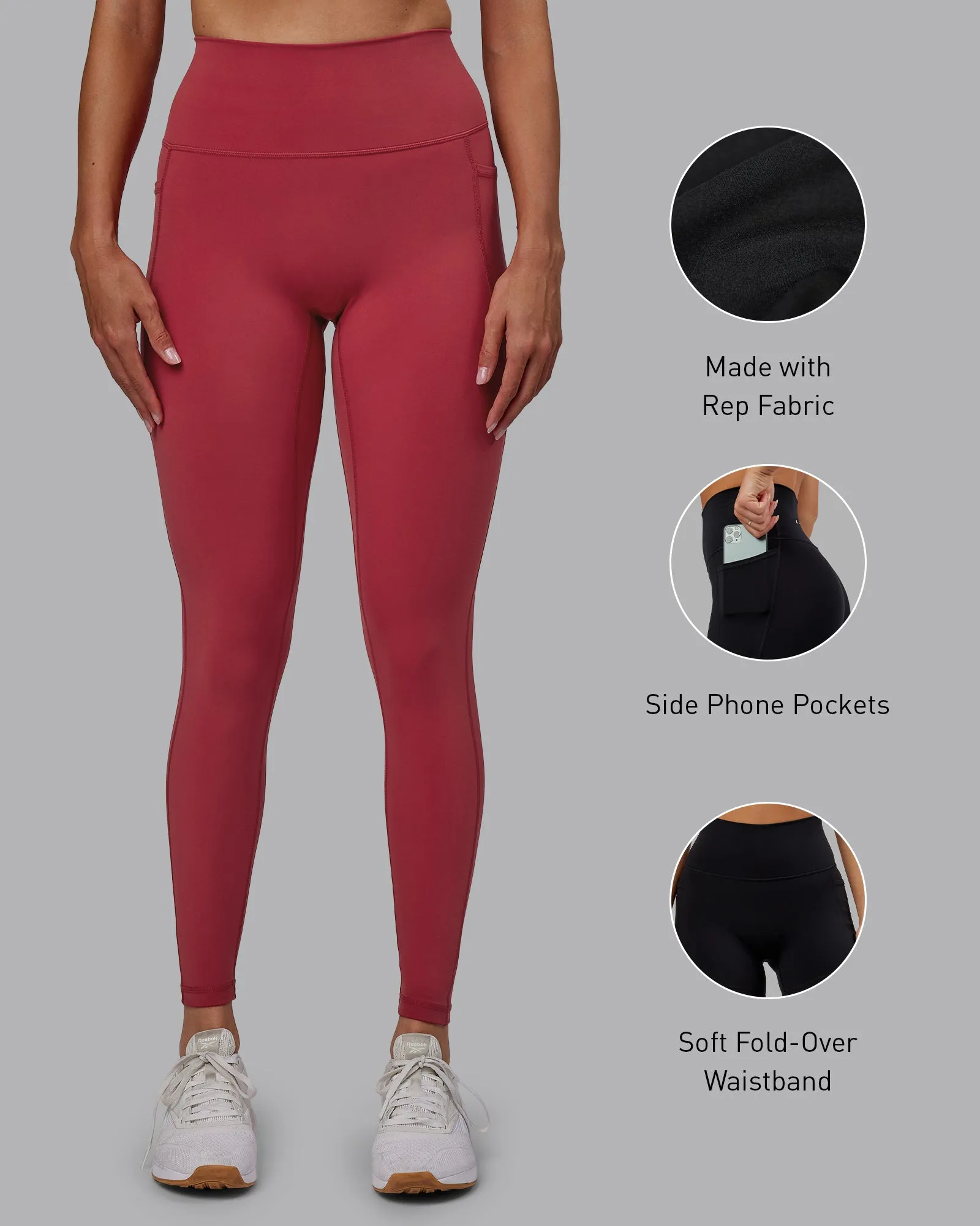 Fusion Full Length Leggings - Claret