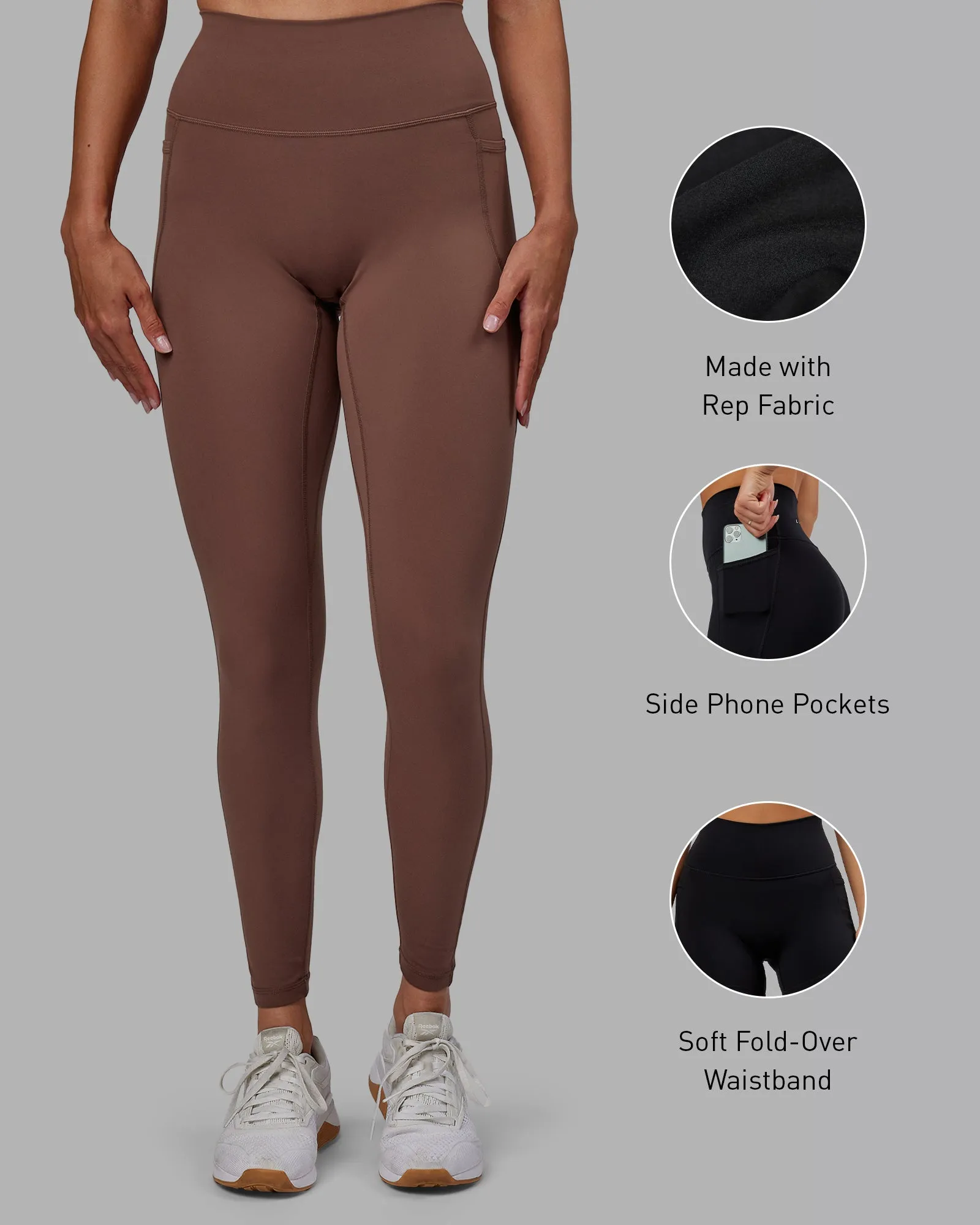 Fusion Full Length Leggings - Dull Rust