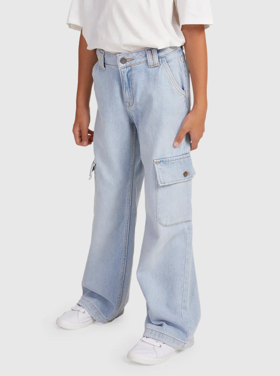 Girls 4-16 Celestial Dancer Cargo Pants - Light Blue