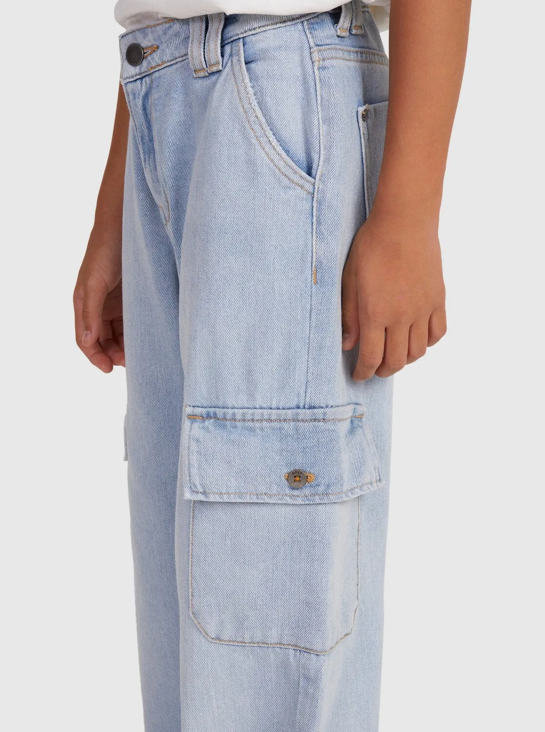 Girls 4-16 Celestial Dancer Cargo Pants - Light Blue