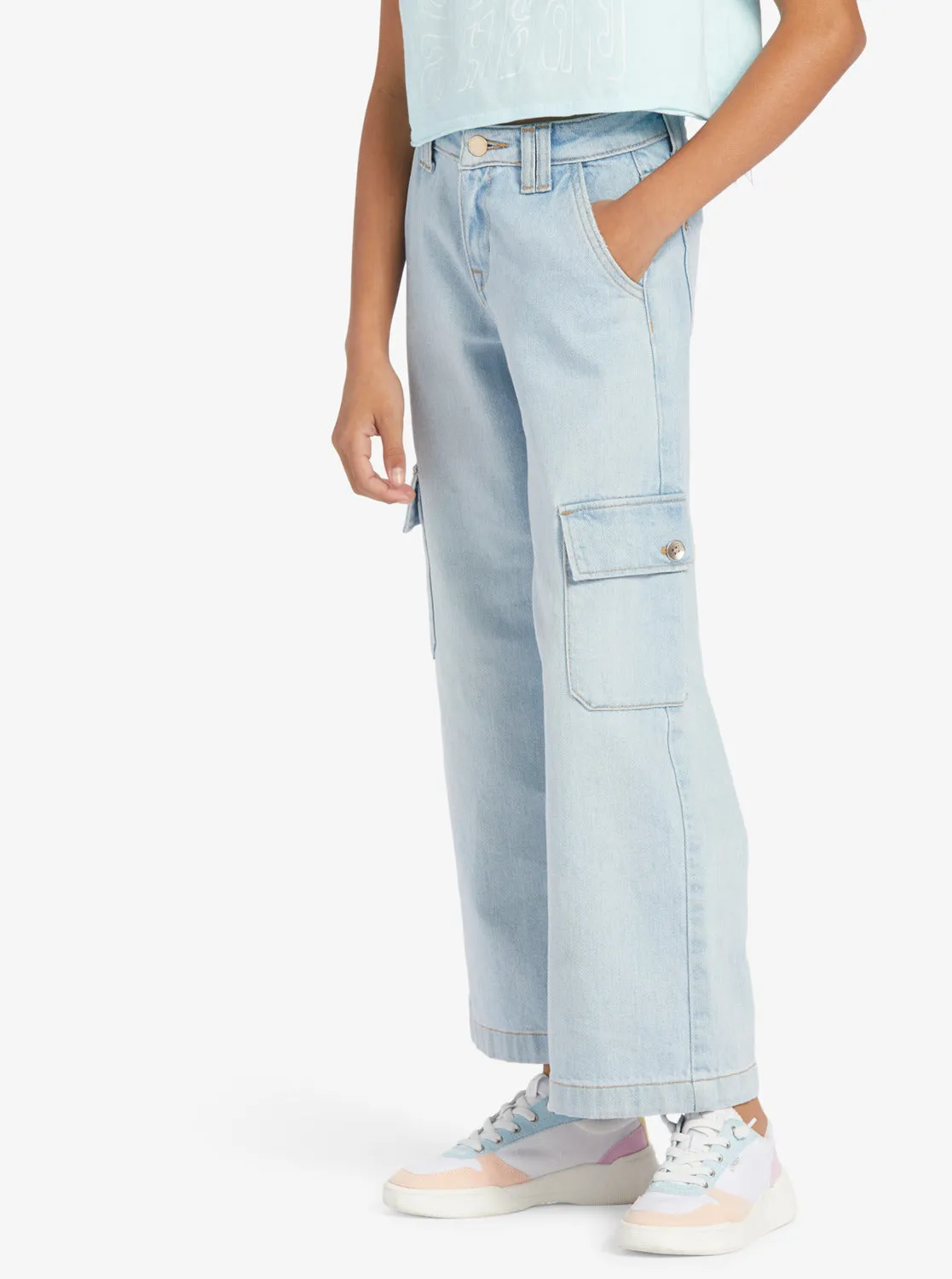 Girls 4-16 Celestial Dancer Cargo Pants - Light Blue