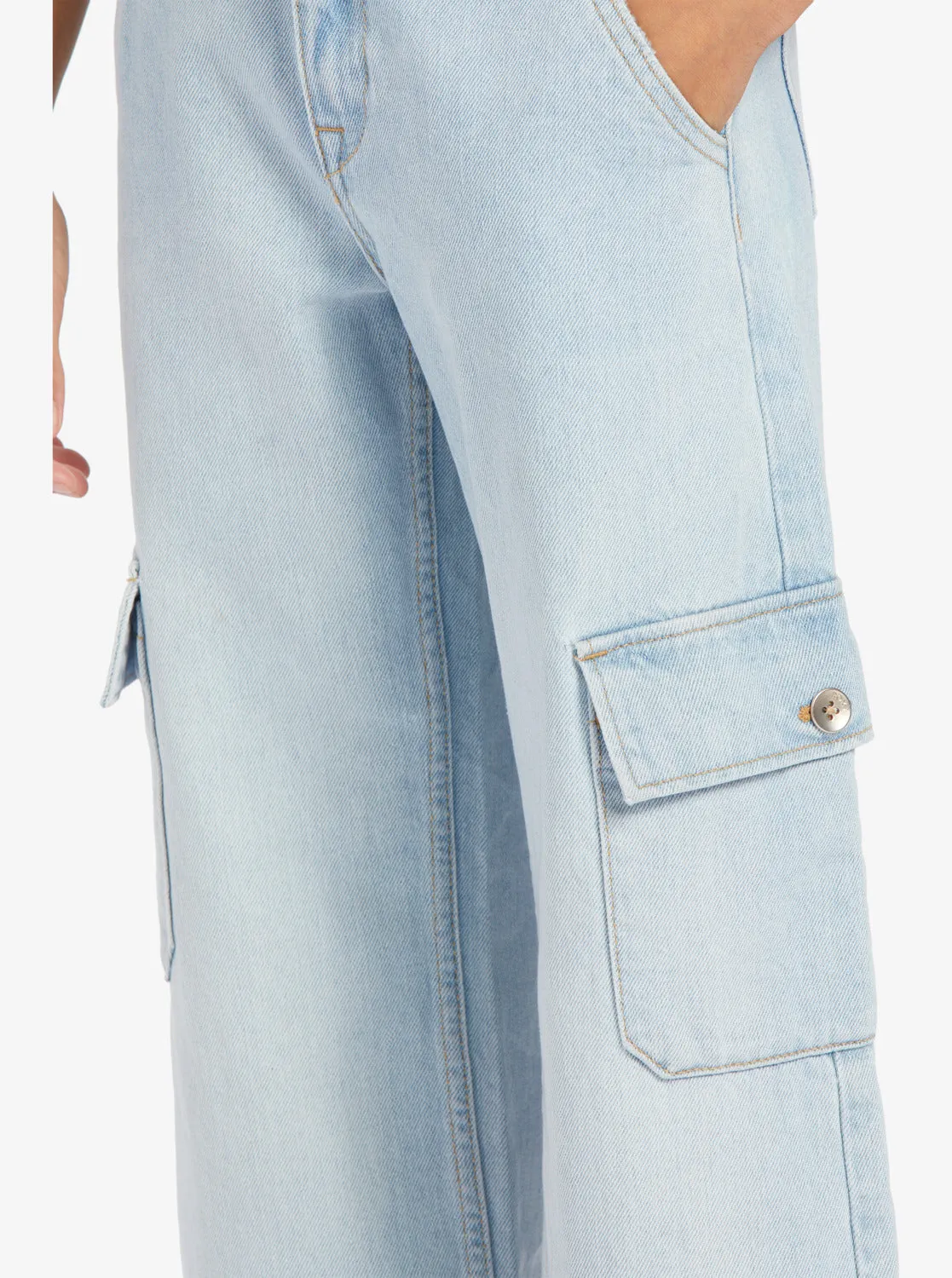 Girls 4-16 Celestial Dancer Cargo Pants - Light Blue