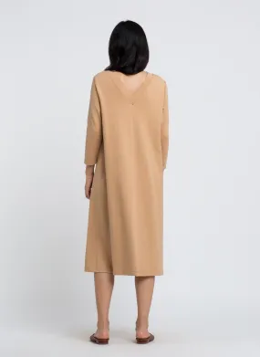 Gladiolus V Back Seam Organic Cotton Midi Dress