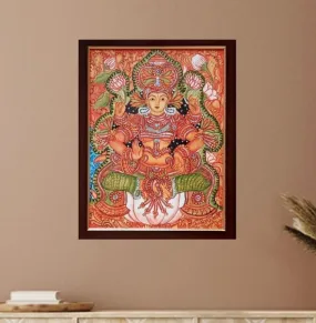 Goddess Lakshmi Kerala Mural - Handpainted Wall Decor