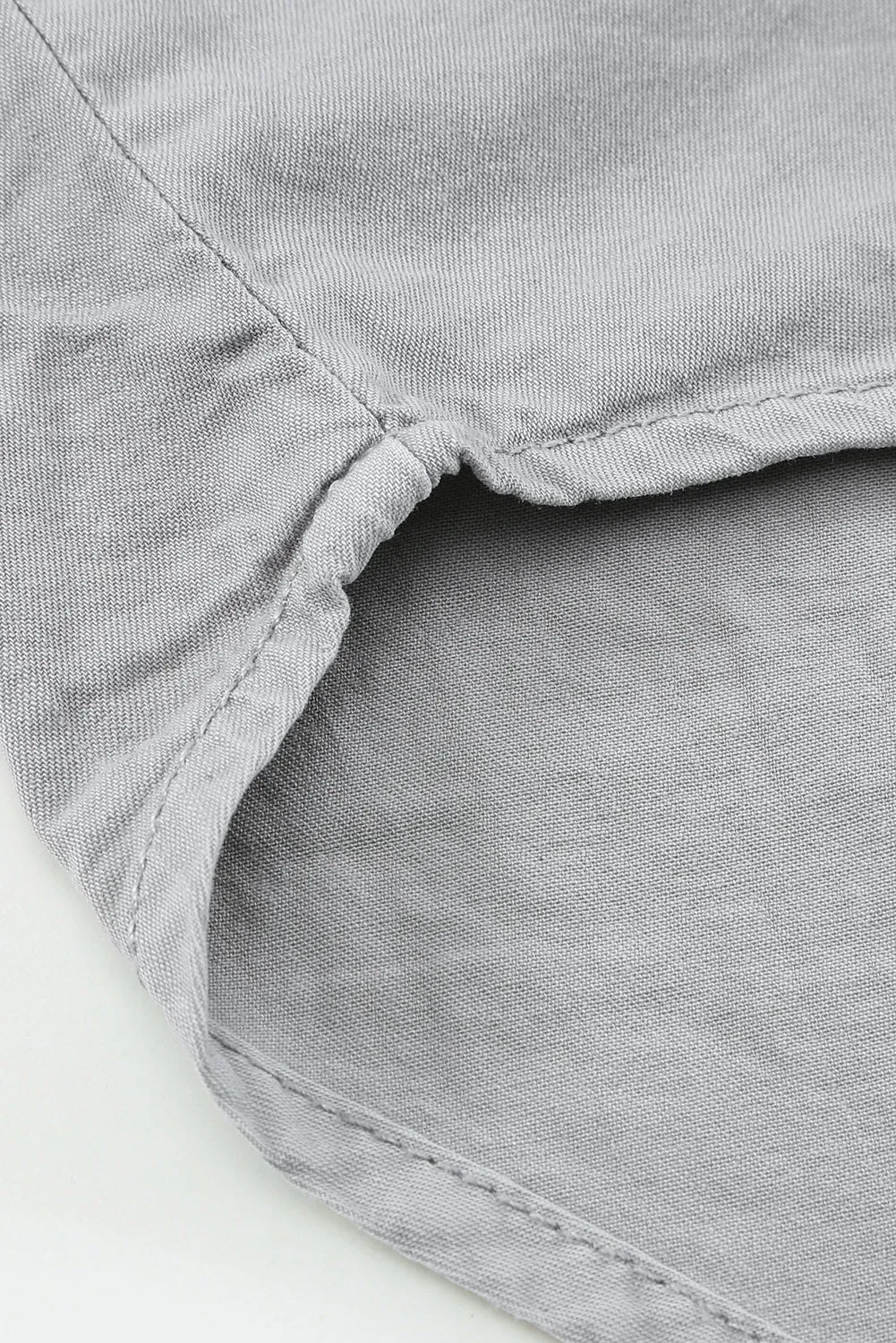 Green Turn-down Collar Short Sleeve Denim Shirt
