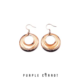 Hammered Circle Earrings Rosegold