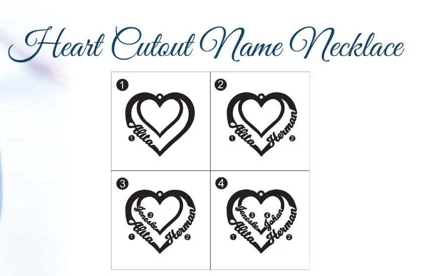 Heart Cutout Name Necklace