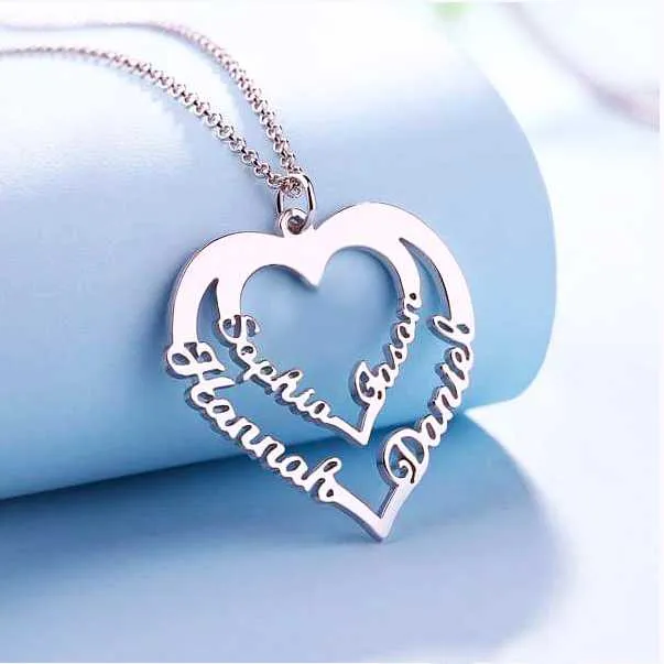 Heart Cutout Name Necklace
