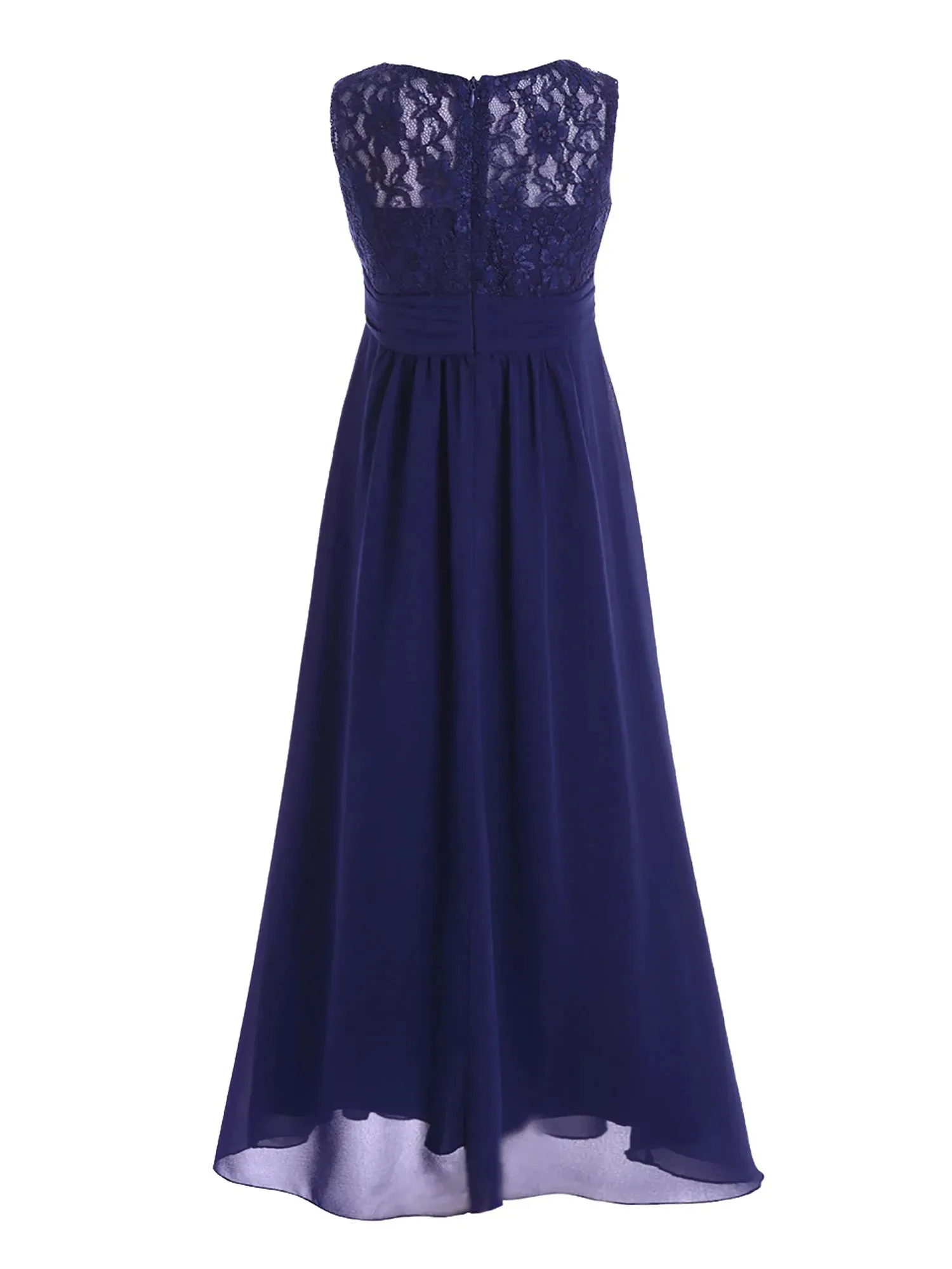 Junior Girls Chiffon Floral Lace Dress Pageant Wedding Bridesmaid Dresses Birthday Party Formal Summer Flower Girls Dresses