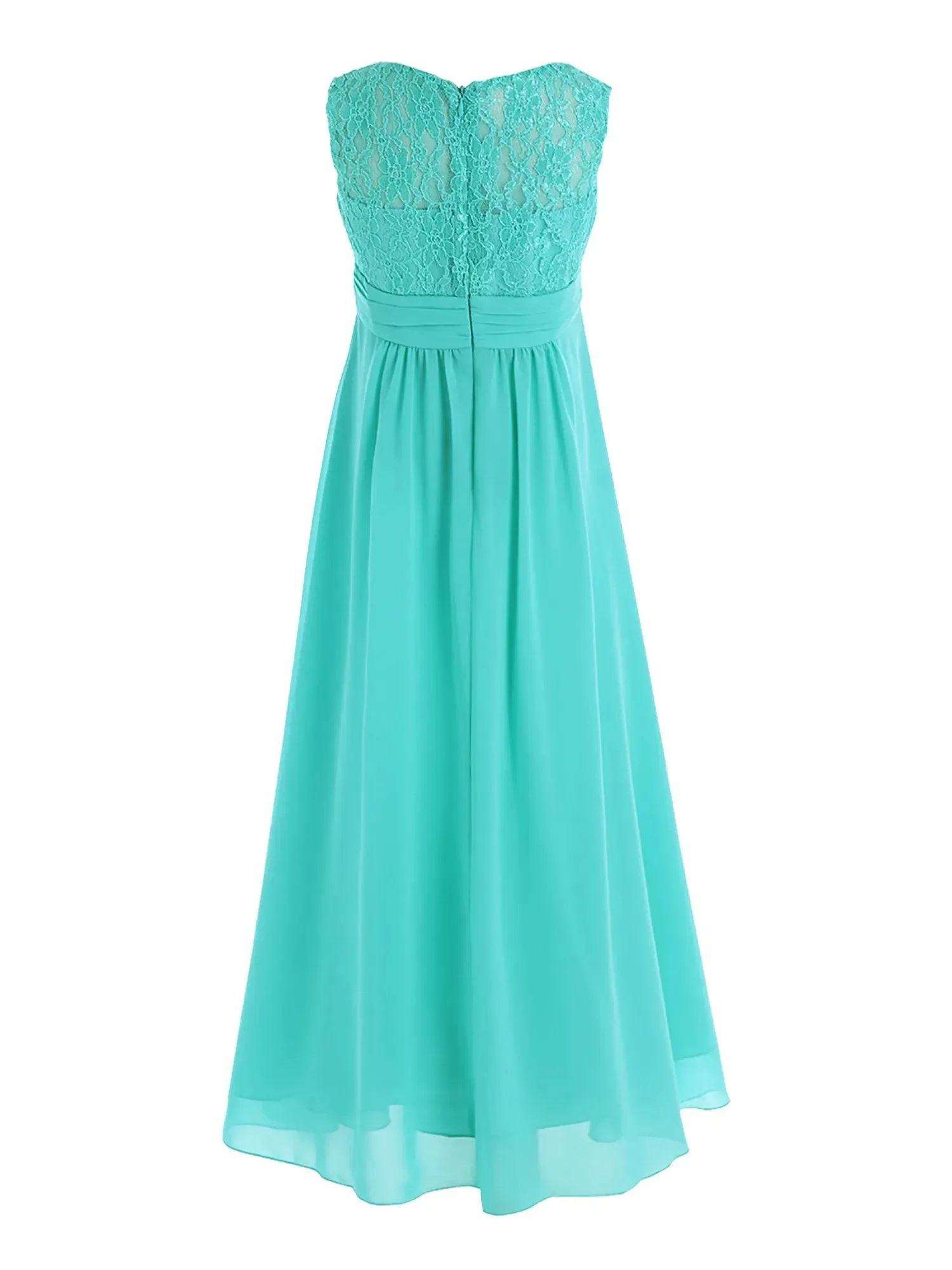 Junior Girls Chiffon Floral Lace Dress Pageant Wedding Bridesmaid Dresses Birthday Party Formal Summer Flower Girls Dresses