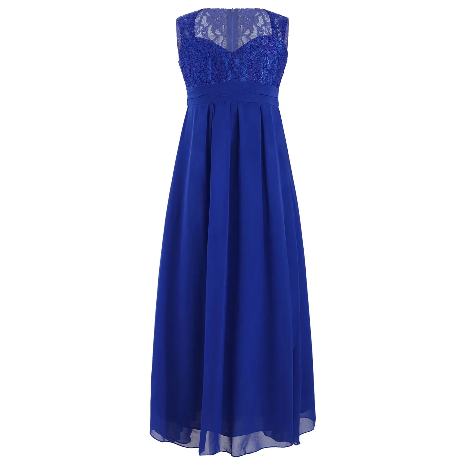Junior Girls Chiffon Floral Lace Dress Pageant Wedding Bridesmaid Dresses Birthday Party Formal Summer Flower Girls Dresses