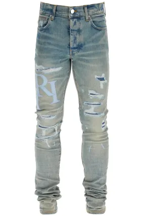 LEATHER LOGO JEANS WITH EIGHT WORDS