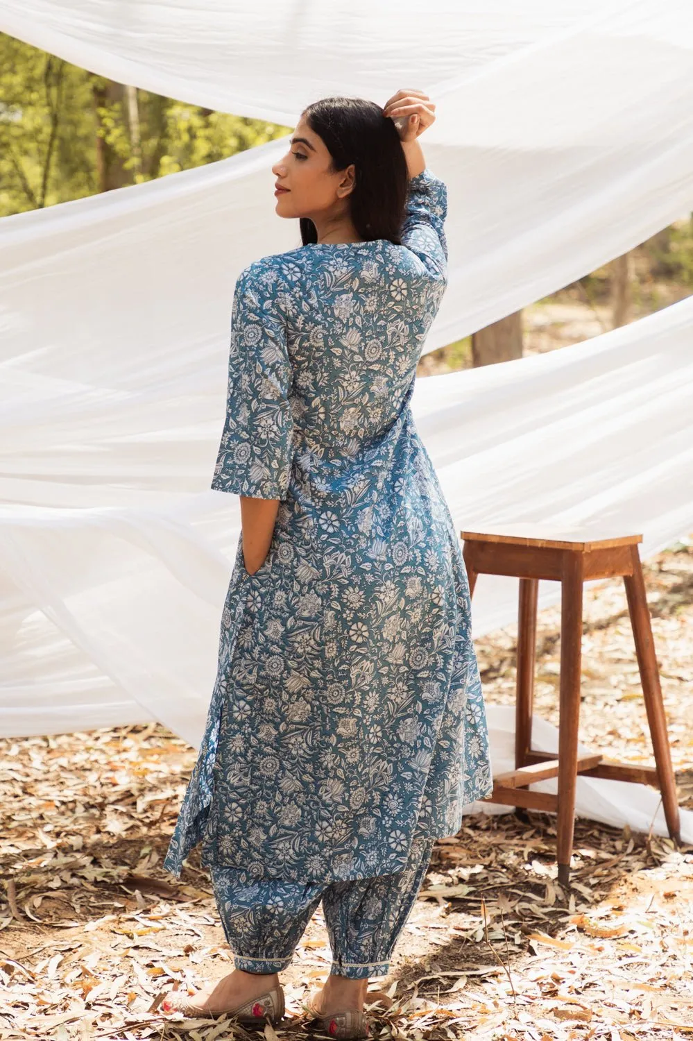 Maira V Neck A Line Kurta with Harem Pant