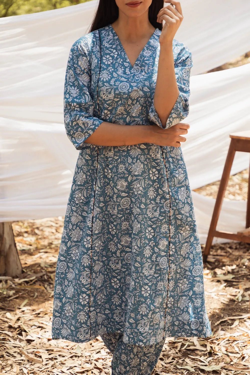 Maira V Neck A Line Kurta with Harem Pant