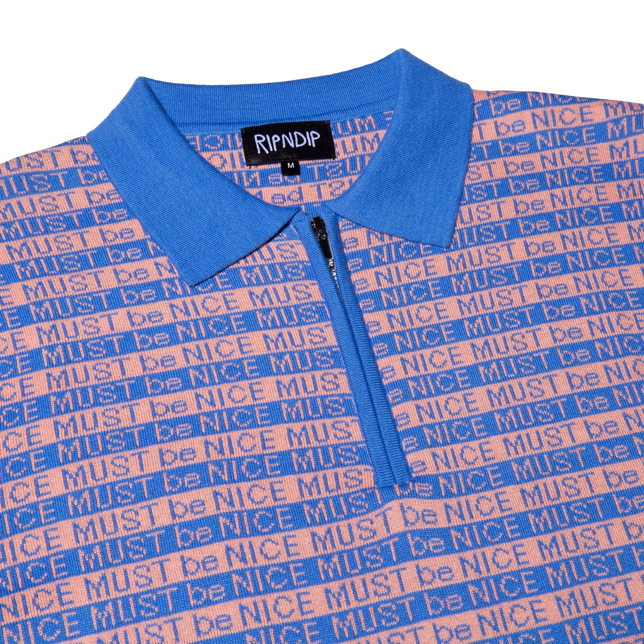 MBN Half Zip Rugby (Peach / Baby Blue)