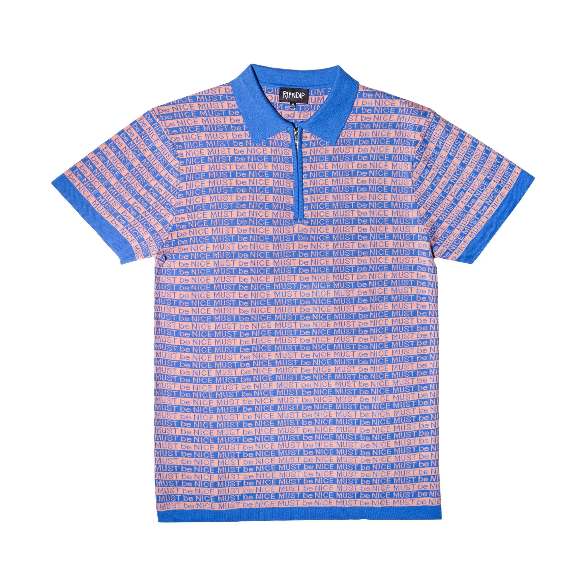 MBN Half Zip Rugby (Peach / Baby Blue)