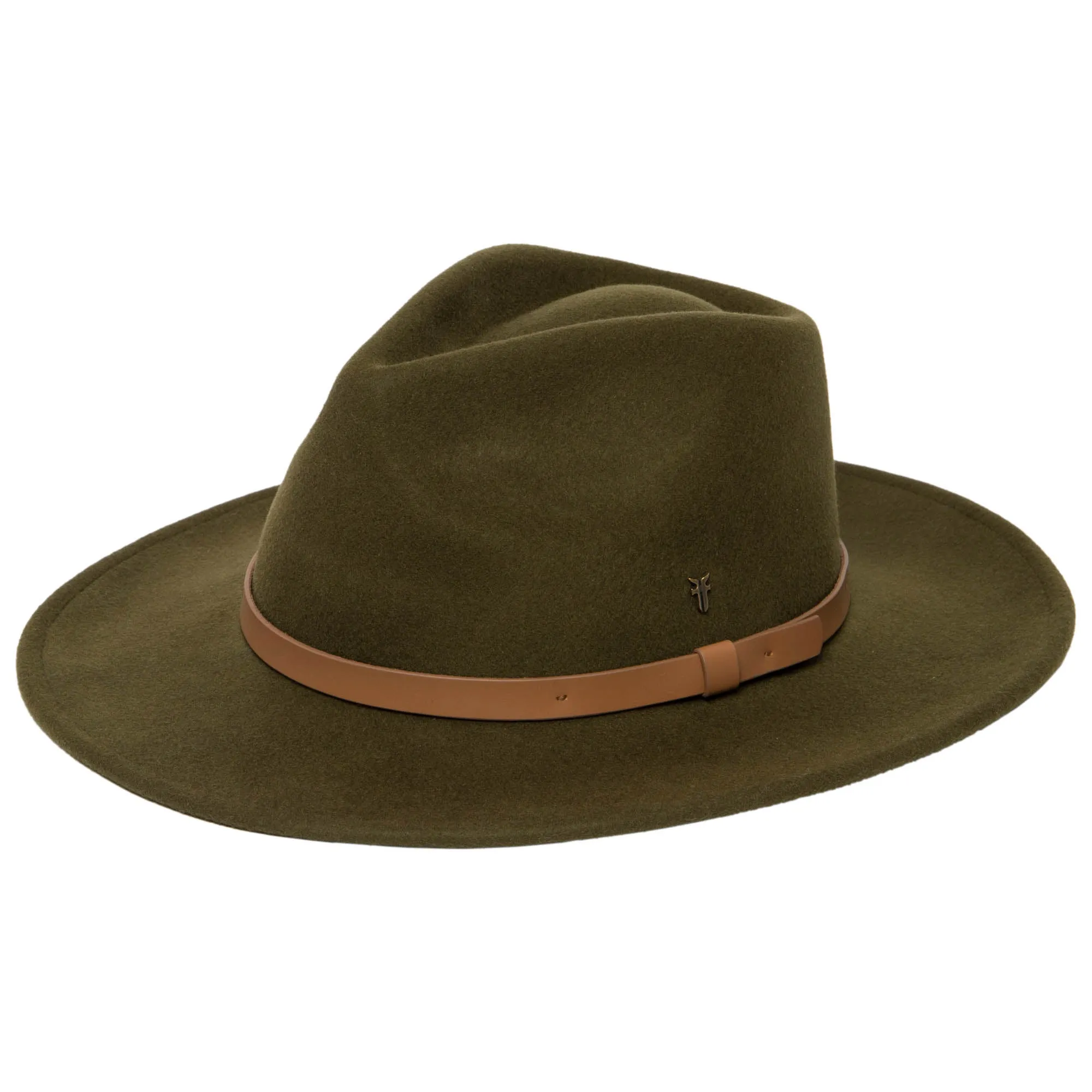 Men's Wool Felt Pinch Crown Fedora with Leather Band by FRYE