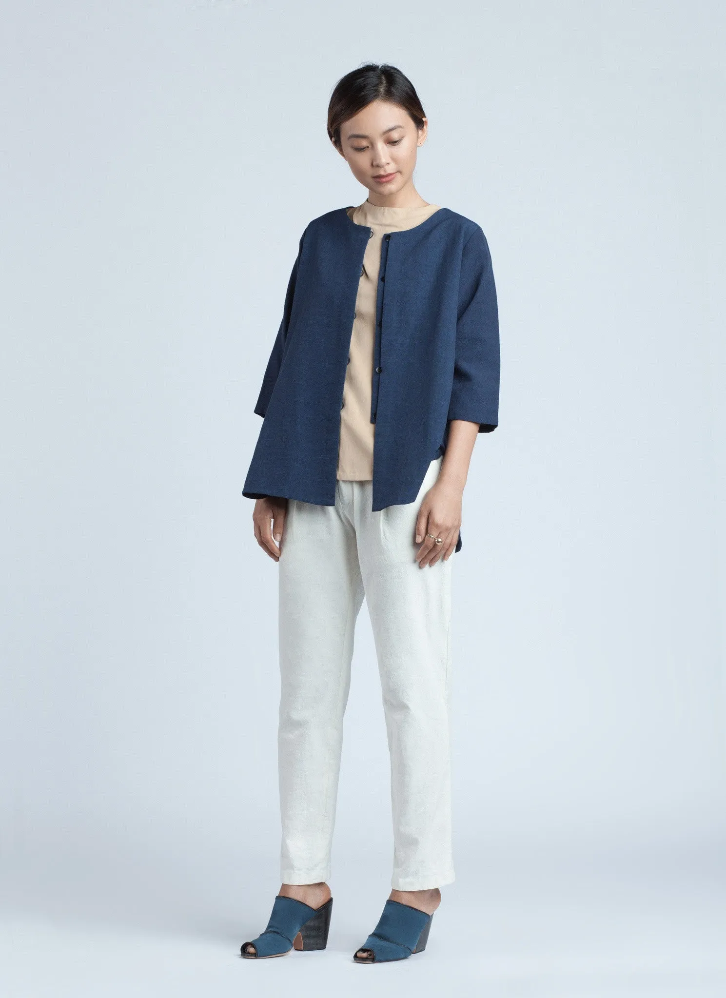 Midnight Navy Past Mid Length Sleeve Top