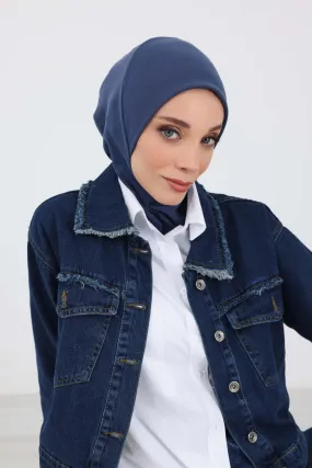 Minimalist Ribbed Inner Turban Bonnet for Women, One-Size Polyviscose Hijab Underscarf, Stretchable Inner Hijab Instant Turban Bonnet,TB-5RB