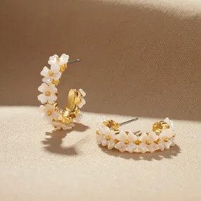 Mother Of Pearl Flower Earrings