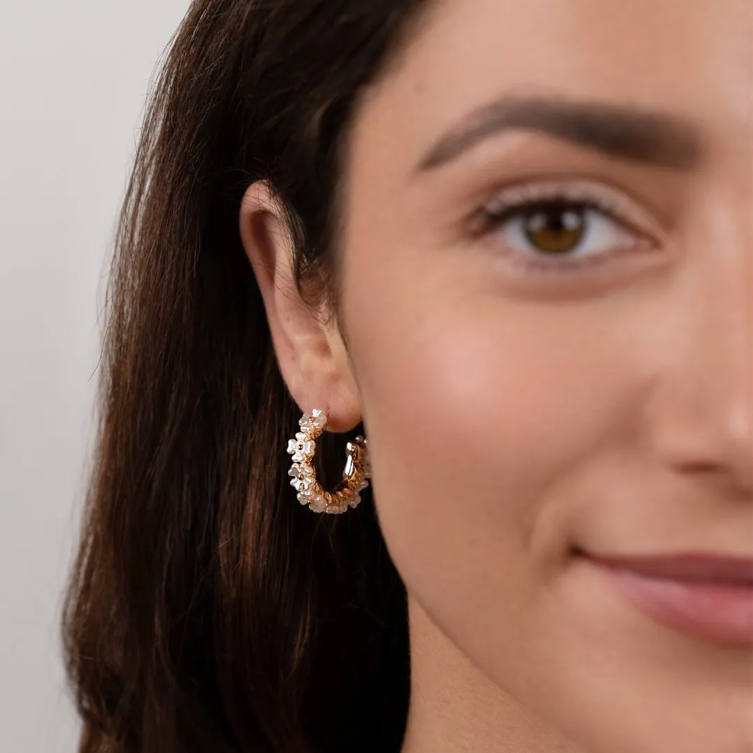 Mother Of Pearl Flower Earrings