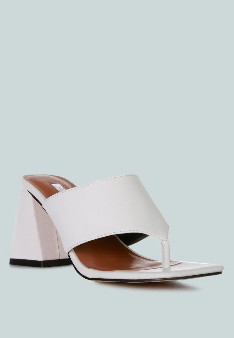 Muse Me Triangular Block Heel Thong Sandals By Ruw
