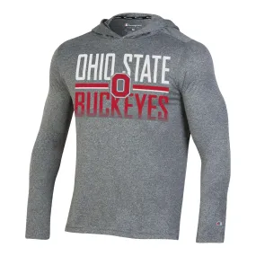 Ohio State Buckeyes Heathered Impact Hooded Long Sleeve Gray T-Shirt