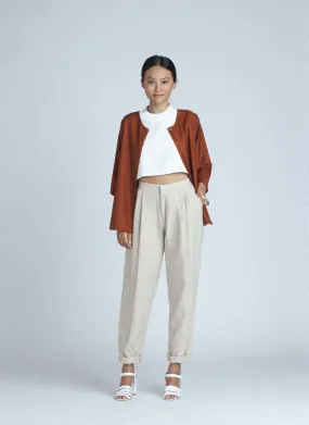 Past Mid Length Sleeve Top - Red Regale Orange
