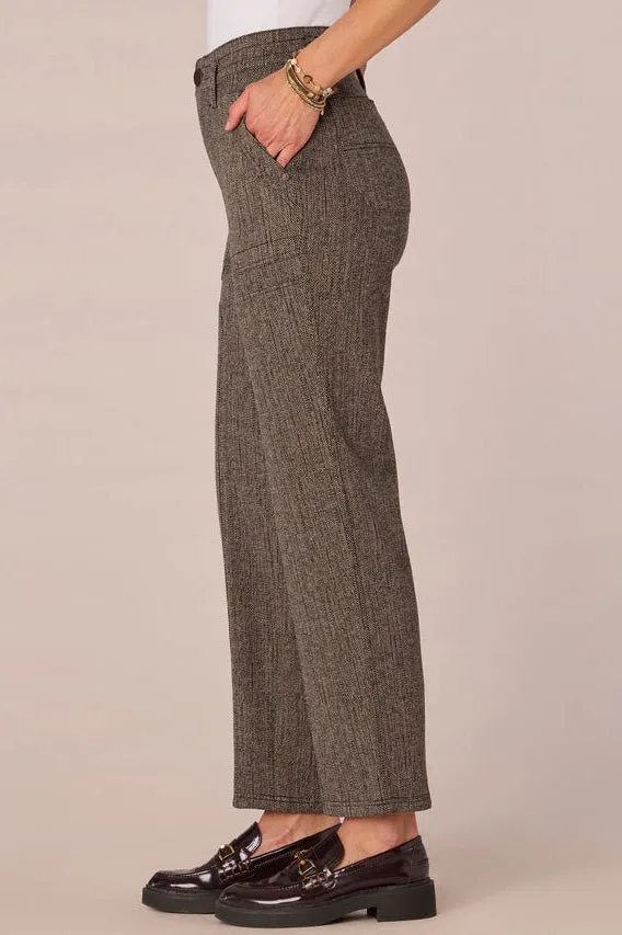 Patched Ponte Knit Pants - Peanut Butter Black