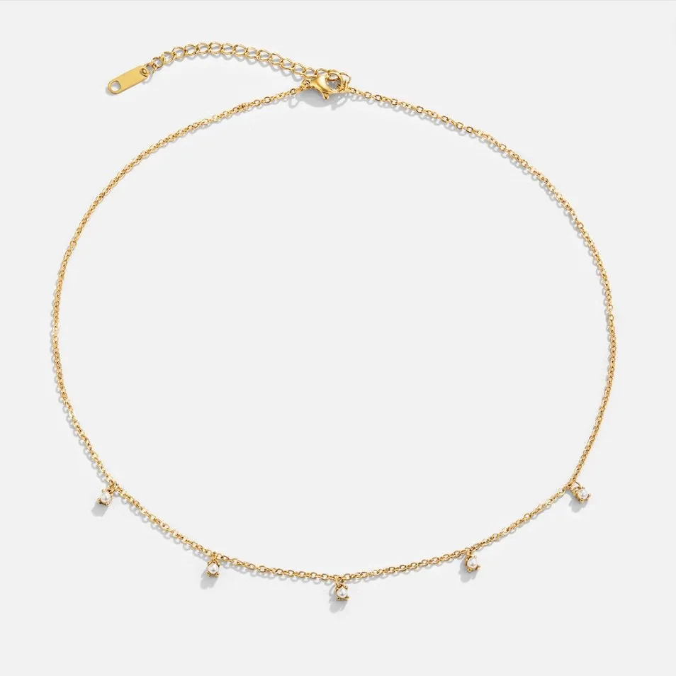 Pearl Drop 18K Gold Necklace
