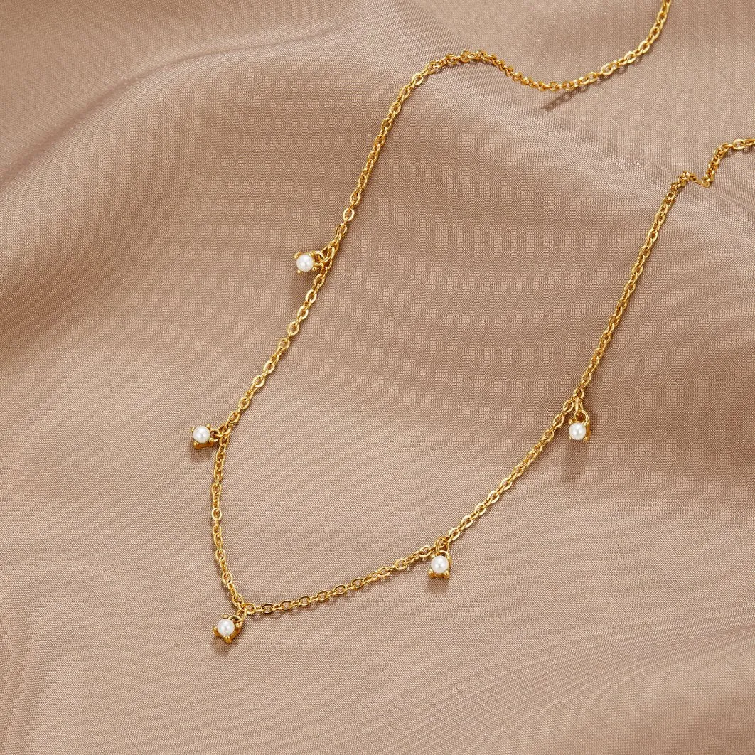 Pearl Drop 18K Gold Necklace