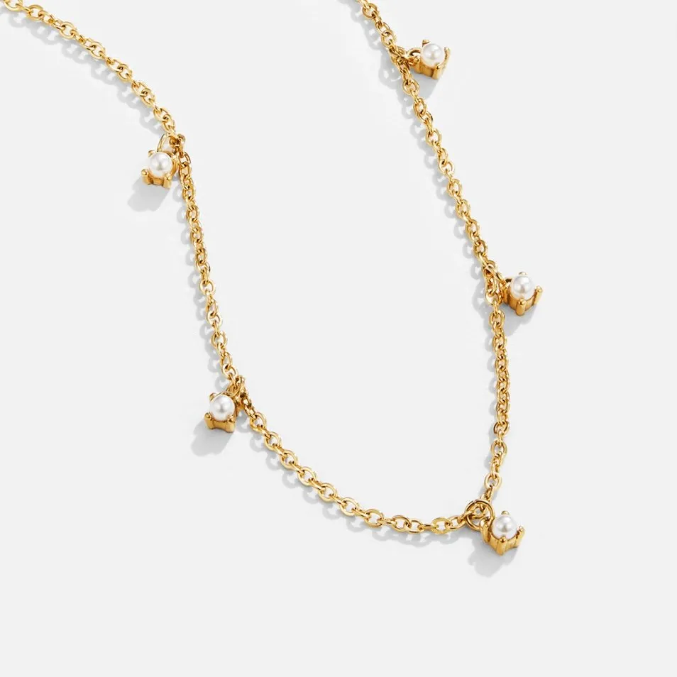 Pearl Drop 18K Gold Necklace