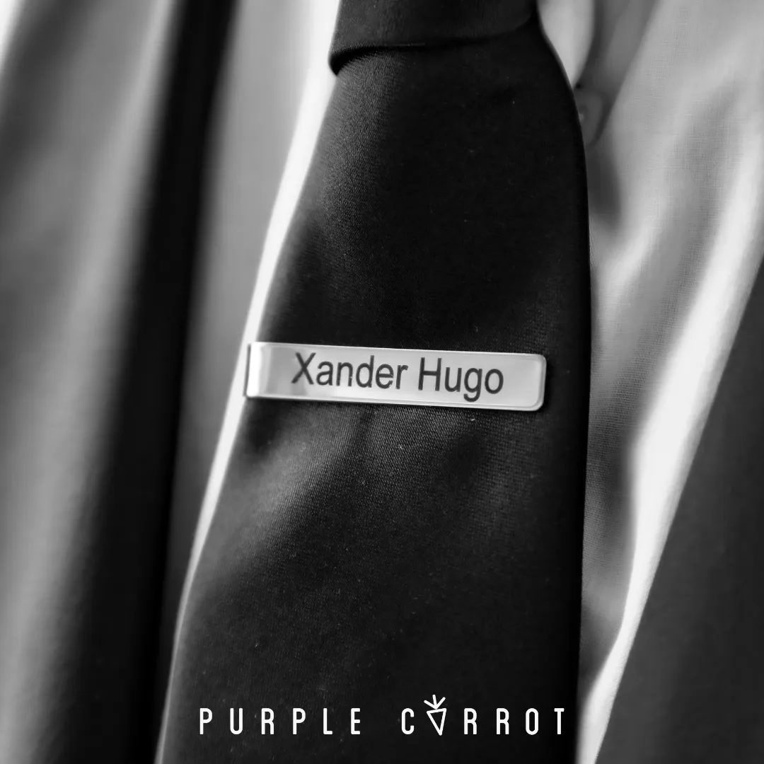 Personalized Sliding Tie Clip and Cufflinks Set