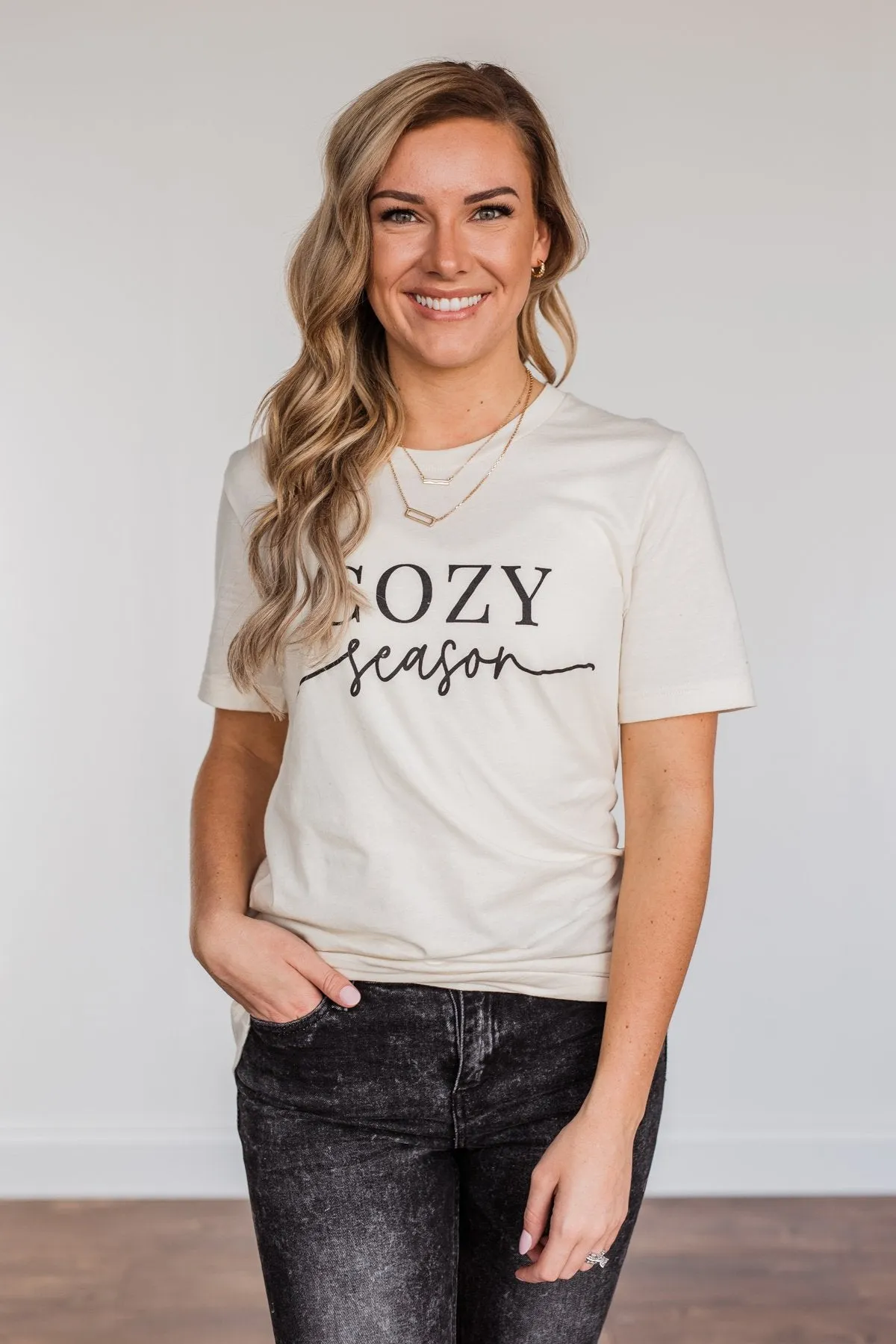 "Cozy Season" Graphic Tee- Cream