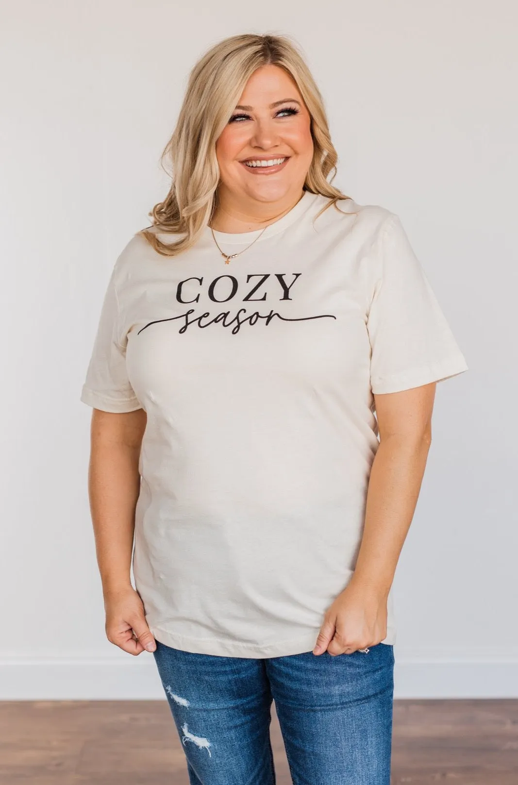"Cozy Season" Graphic Tee- Cream