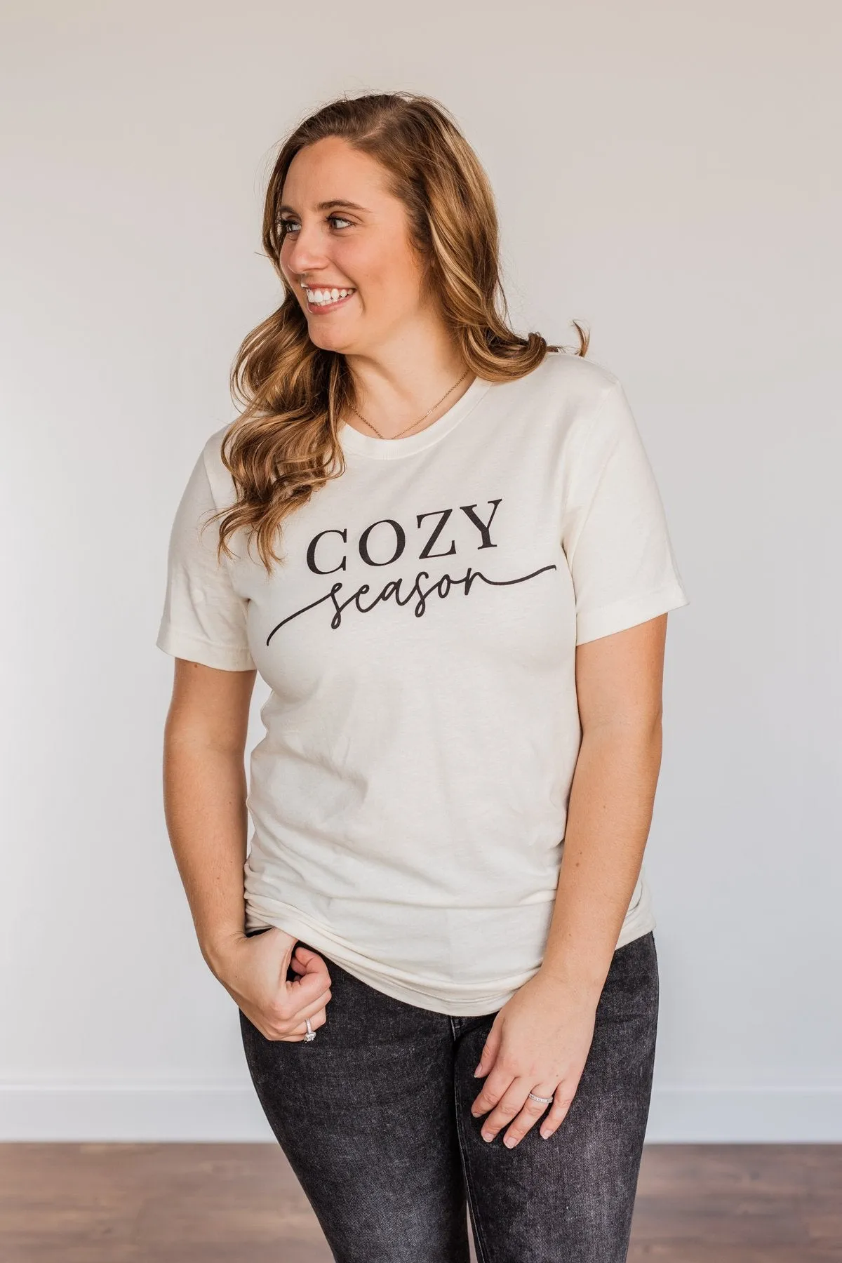 "Cozy Season" Graphic Tee- Cream