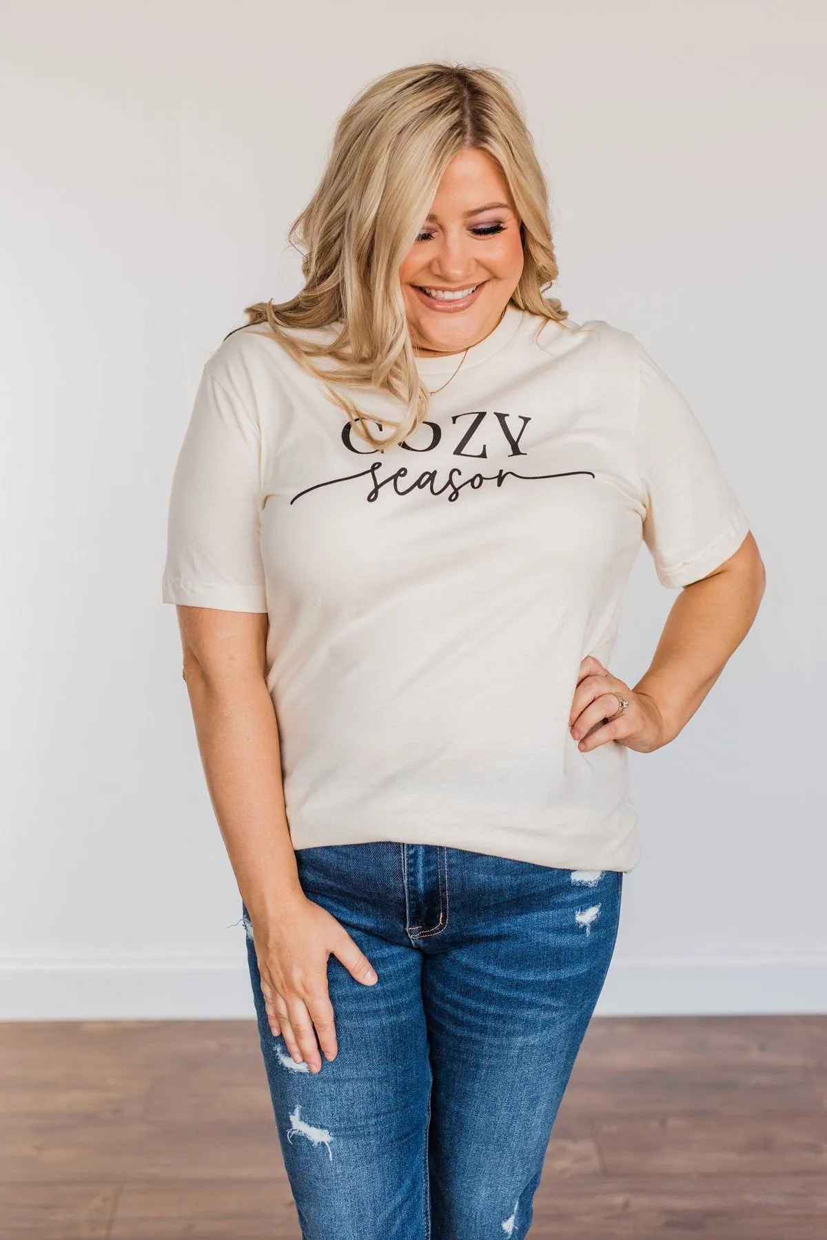 "Cozy Season" Graphic Tee- Cream