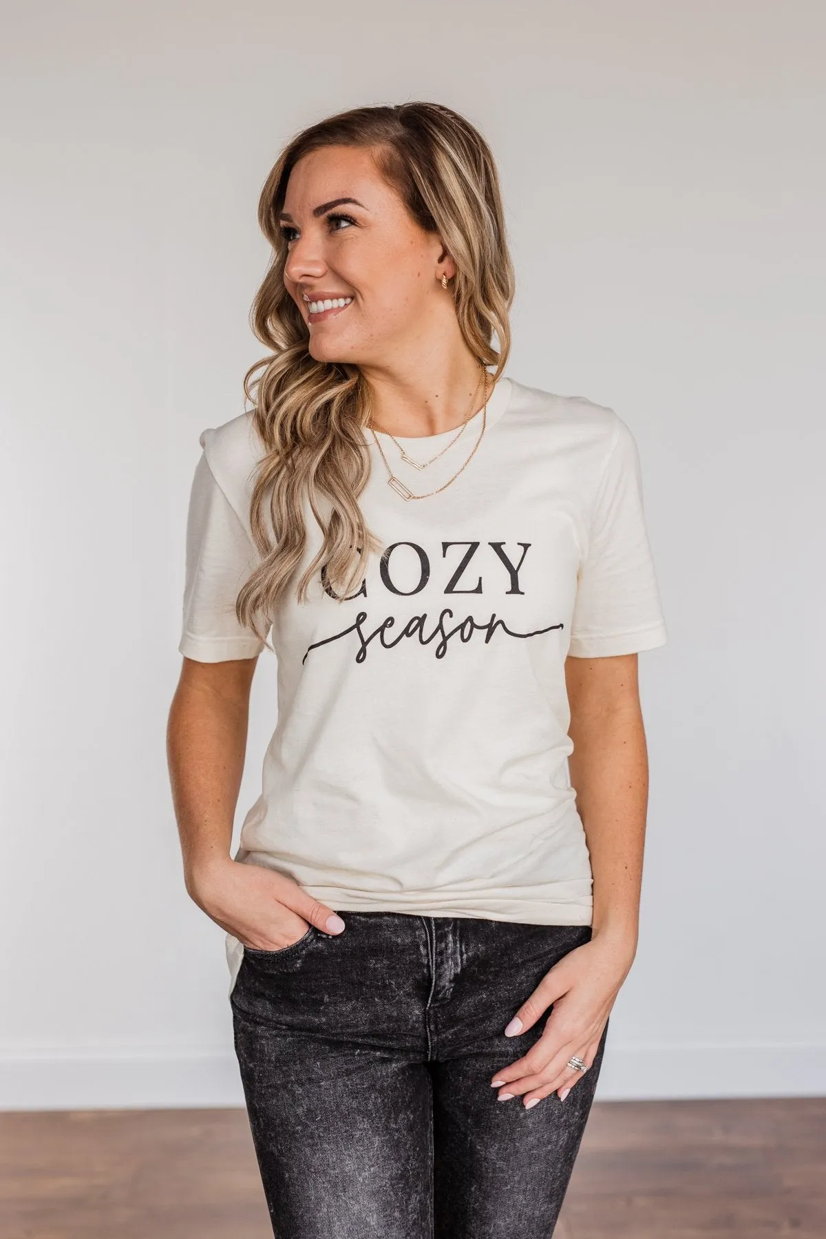 "Cozy Season" Graphic Tee- Cream