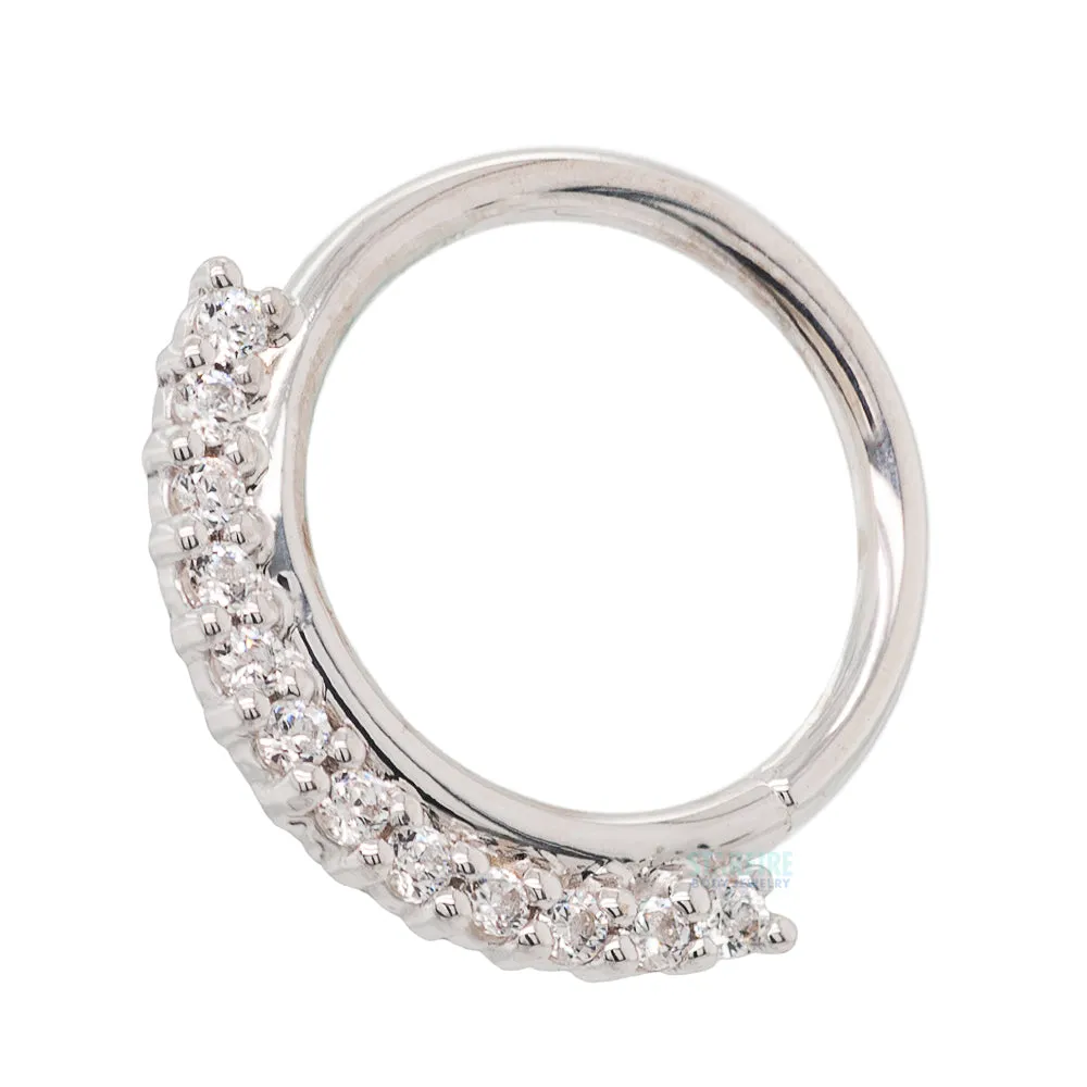 "Dahlia" Seam Ring in Gold with White CZ's