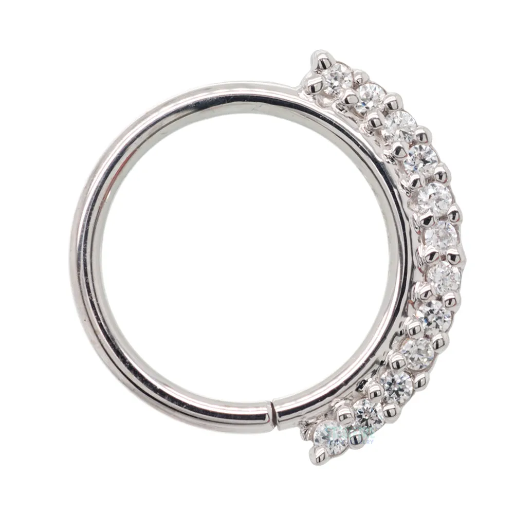 "Dahlia" Seam Ring in Gold with White CZ's